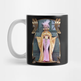 burlesque glamour with classy vintage showgirl Xarah in gold pink Mug